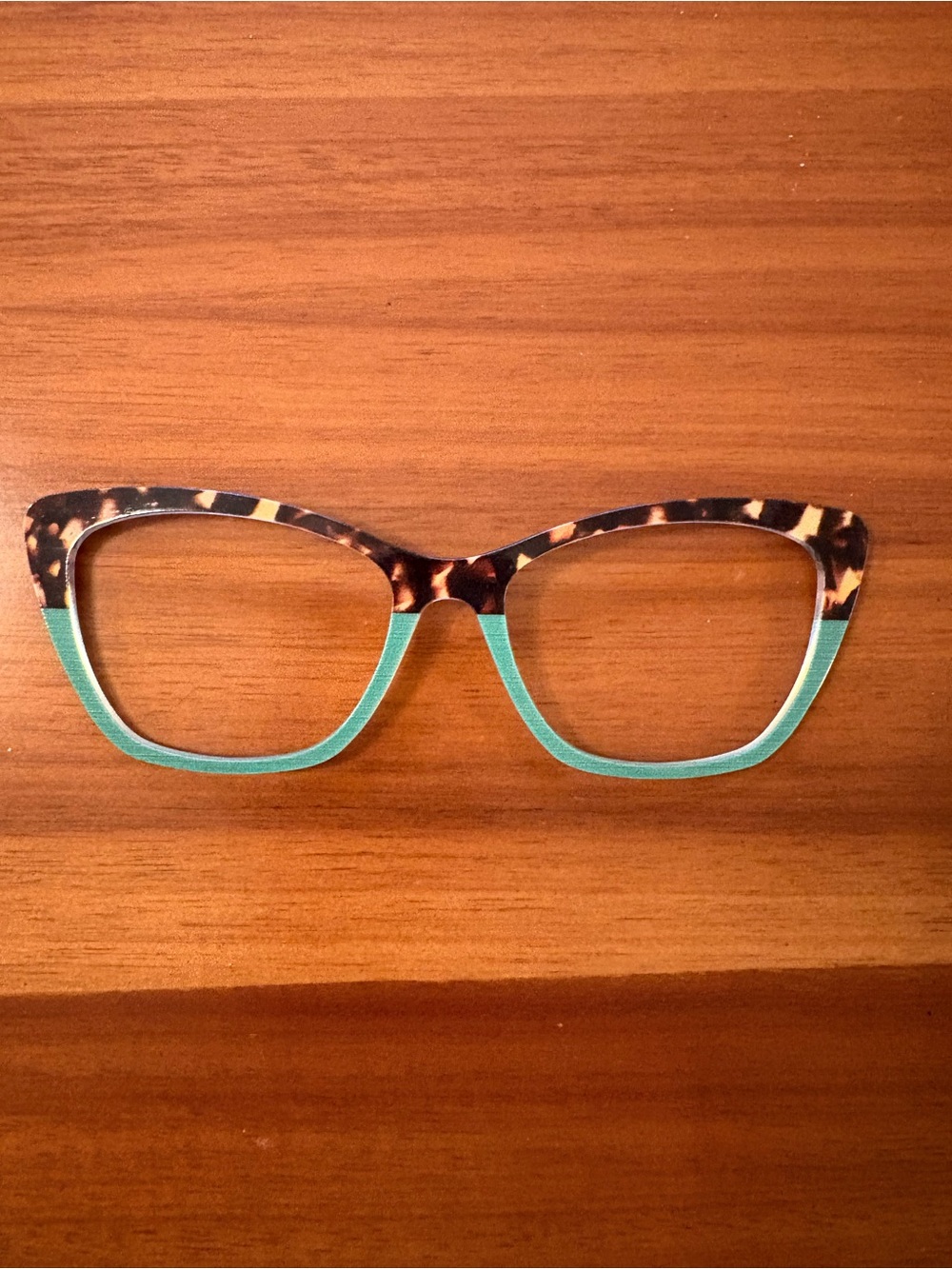 Tortoiseshell and green Pair Eyewear glasses topper for the Wanda frame